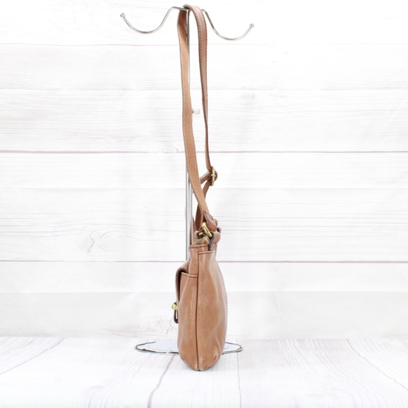 Fossil Brown Leather Zip Top Crossbody Purse Shoulder Bag - Picture 5 of 9